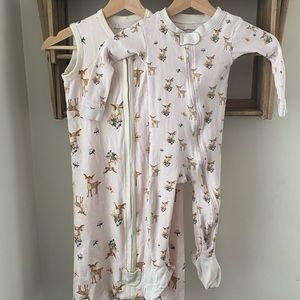 Burt’s Bees footie sleeper size 24m with matching wearable blanket size L